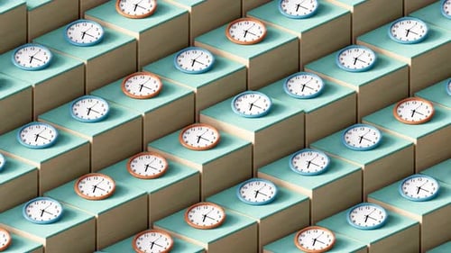 Horloges sur fond abstrait en boucle 4K