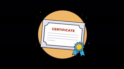 Animated Certificate with Ribbon for Achievement and Education