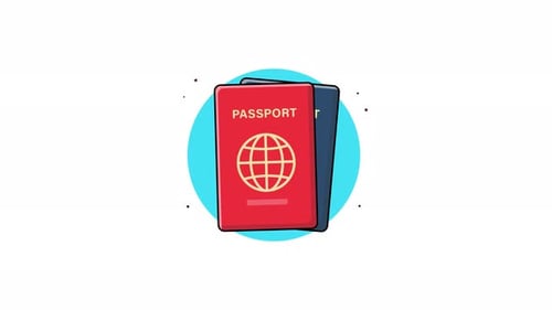 4k Passport. Travelling Concept Animation Video