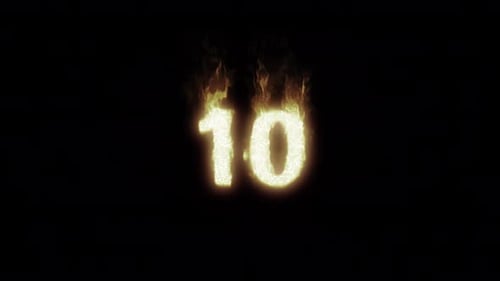 Animated Fiery Number 10