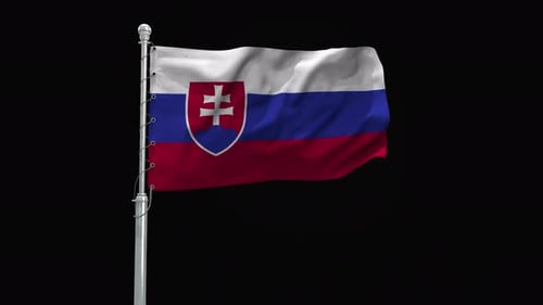 Realistic Waving Slovakia National Flag Animation