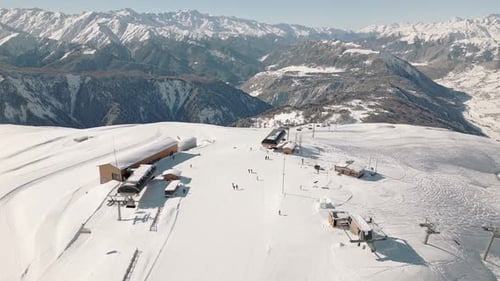 Skiers In Georgian Ski Resort Tetnuldi