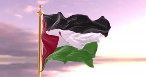 Realistic 3D Sahrawi Arab Democratic Republic Flag Waving Animation