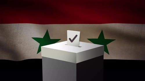 Casting Vote Into The Ballot Box During Syria Election