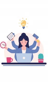 Multitask Woman In An Office Vertical Animation, Backgrounds Motion ...