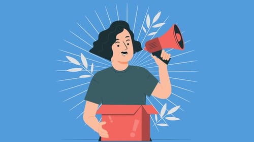 Marketing Announcement with Megaphone from Box Animation