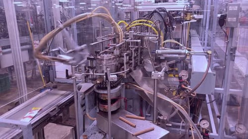 Tobacco Cigarette Packing Machine With Robotic Hand - Tobacco Factory In Dominican Republic. - close