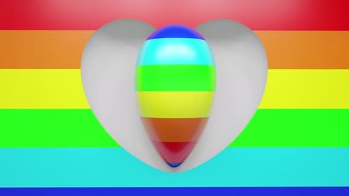 Glossy Rainbow Heart Rotation Loop for Diversity and Pride