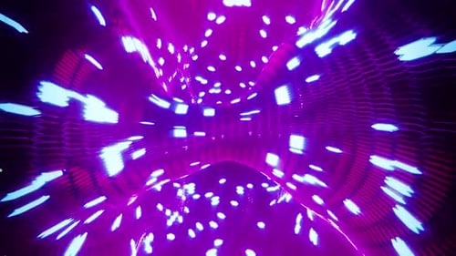 Dynamic purple tunnel with neon lights for modern background use