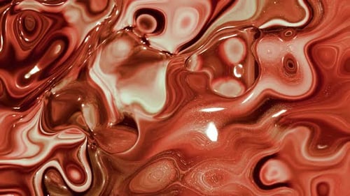 Abstract Red Fluid Flowing Glossy Motion Background Loop