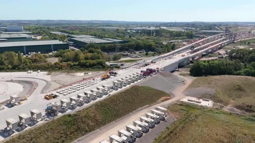 Aerial View of Construction Site in UK