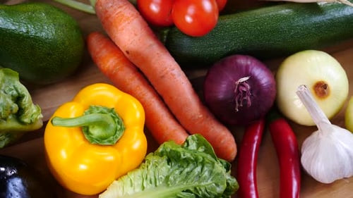 Variety of Fresh Vegetables Arranged Closely Together