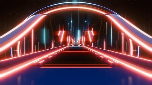 3d render futuristic cyberpunk background, cinematic endless loop