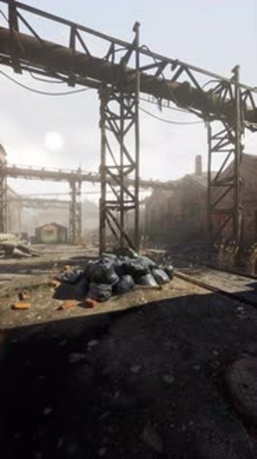 Devastation in Abandoned Industrial Sector Vertical