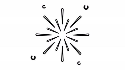 Firework line art animated icon. Motion graphic animation happy new year themed
