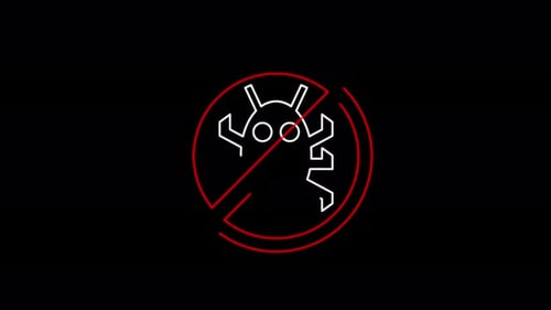 Antivirus cyber security virus detect symbol loop concept