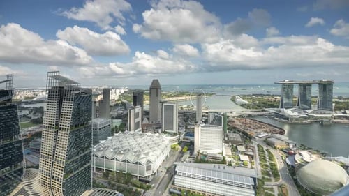 Singapore City Skyline From a High Vantage Point