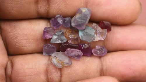 Spinels rough gemstones mined in Sri Lanka