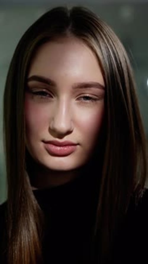 Elegant Portrait of Model in Beauty Studio