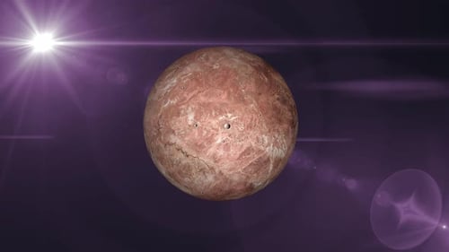 Videoanimation des Planeten MAKEMAKE, Drehung des Globus. 1818