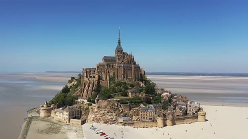 Aerial View Of France- Mont Saint-Michel Castle