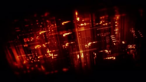 Futuristic Red Digital Data Flow Background Loop