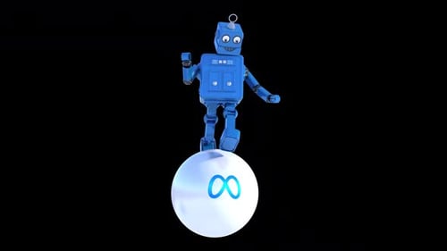 Funny Cartoon Robot Loopable With Alpha channel included - Meta