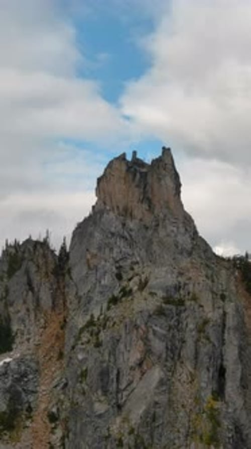Rocky Mountain Peak Vertical Video. British Columbia, Canada.