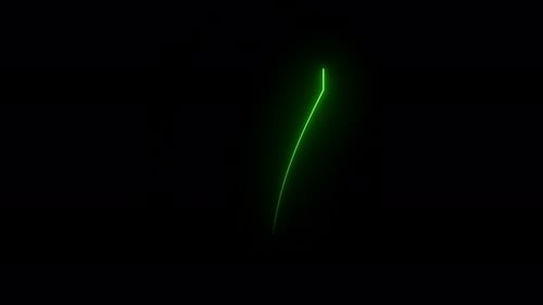 Glowing green color countdown from ten to zero.
