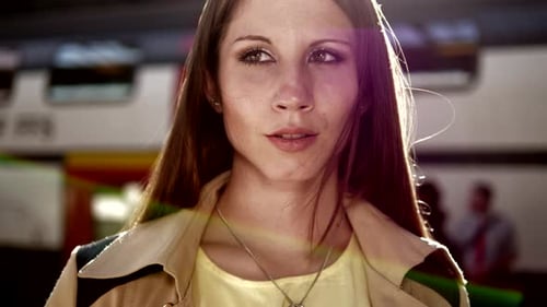 Lifestyle Portrait of Young Happy Attractive Woman Smilling Cheerful