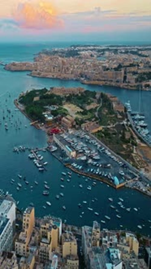 Aerial View of Valletta the Capital City of Malta