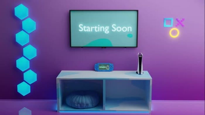 Animated Gaming Computer Starting Soon Screen Room: livestreaming Loop ...