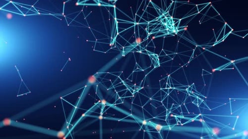 Abstract Blue Digital Network Connection Background Animation