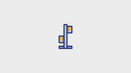 Animated Flat Design Lamp Icon Turning On