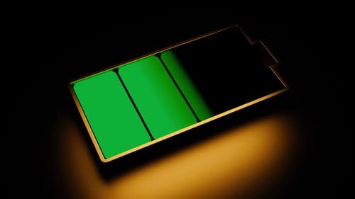 Animated 3D Battery Charging and Discharging Icon