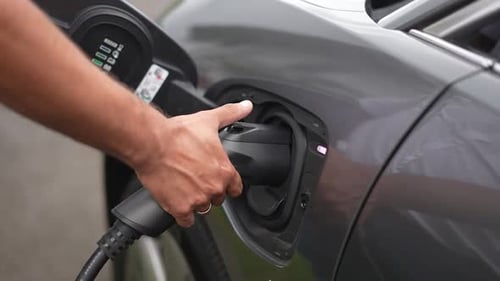 Electric Car Charging Port with Charging Cord