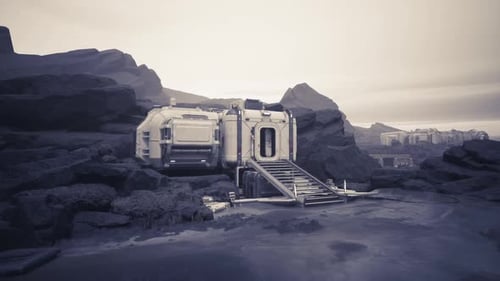 Colonist Base Set on a Remote Rugged and Sparse Planet