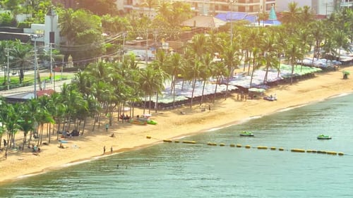 Beautiful tropical sea beach, Aerial view drone.