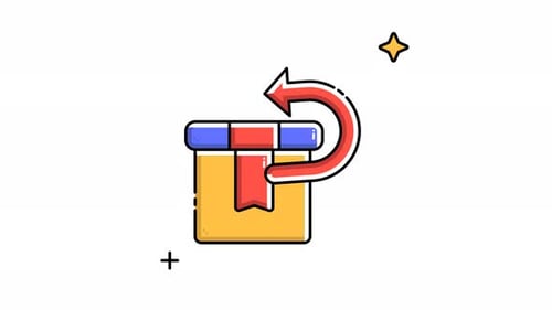 Animiertes Symbol für die Rücksendung von Paketen