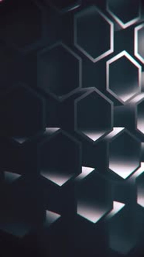 Abstract Geometric Hexagons Pulsating in Vertical Loop Background