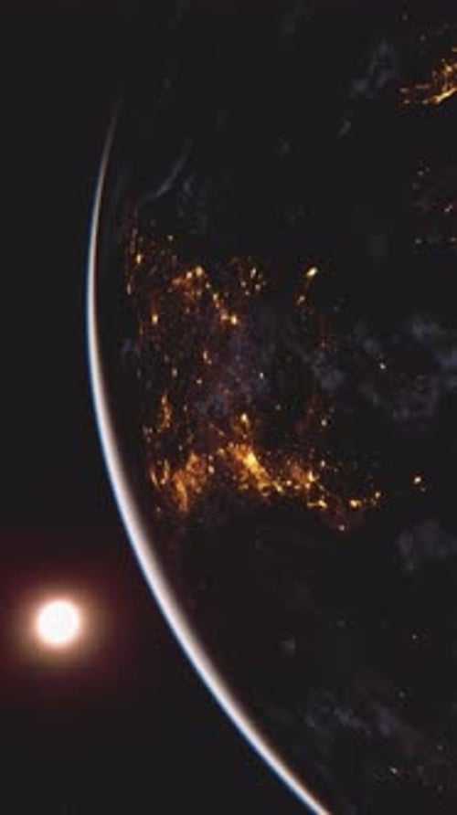 Earth Viewed From Space at Night