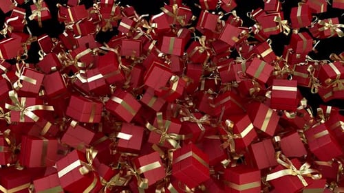 Falling Red Gift Boxes Transition