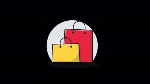 Shopping Bag Animation Video - Transparent