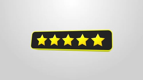 Rating Review 5 Star Rate Customer 3D Animate
