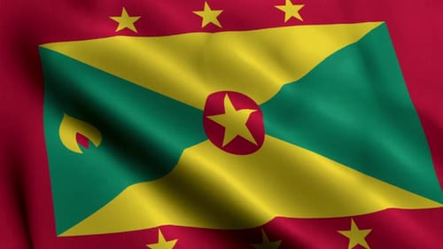 Realistic Waving Flag of Grenada