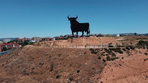 Epic aerial drone shot view of the bull of Osborne