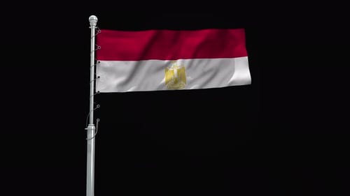 Realistic Waving Flag of Egypt