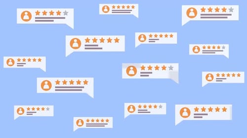 Flowing Customer Star Ratings Review Bubbles Animation