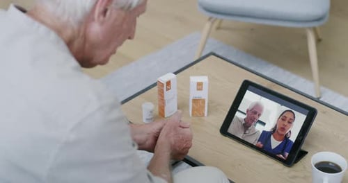 Telehealth Video Call with Senior Patient at Home
