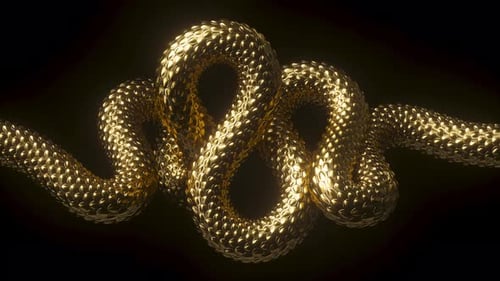 abstract background with gold snake loops